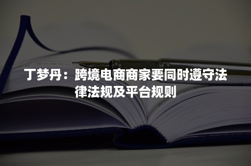 丁梦丹：跨境电商商家要同时遵守法律法规及平台规则