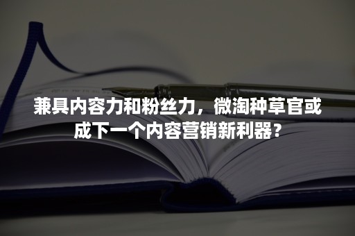 兼具内容力和粉丝力，微淘种草官或成下一个内容营销新利器？