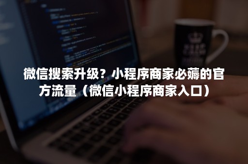 ***搜索升级？小程序商家必薅的官方流量（***小程序商家入口）