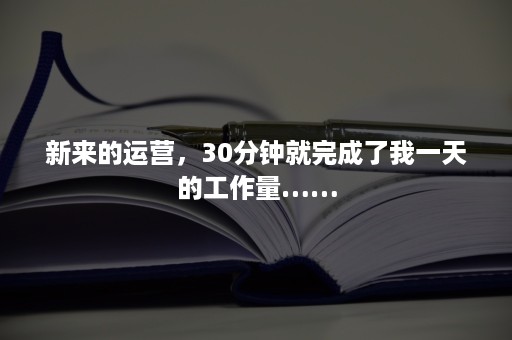 新来的运营，30分钟就完成了我一天的工作量……