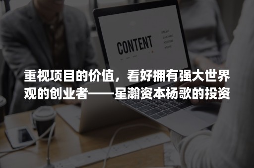 重视项目的价值，看好拥有强大世界观的创业者——星瀚资本杨歌的投资理念