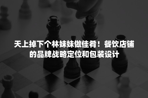 天上掉下个林妹妹做佳肴！餐饮店铺的品牌战略定位和包装设计