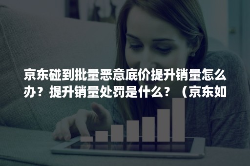 京东碰到批量恶意底价提升销量怎么办？提升销量处罚是什么？（京东如何刷销量）