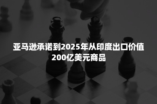 亚马逊承诺到2025年从印度出口价值200亿美元商品