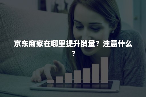 京东商家在哪里提升销量？注意什么？