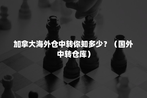 加拿大海外仓中转你知多少？（国外中转仓库）