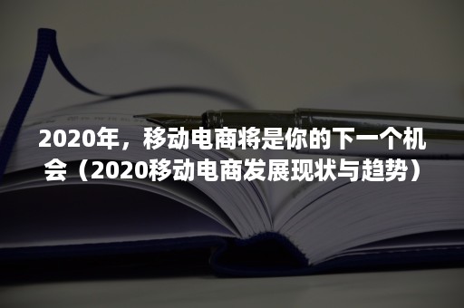 2020年，移动电商将是你的下一个机会（2020移动电商发展现状与趋势）