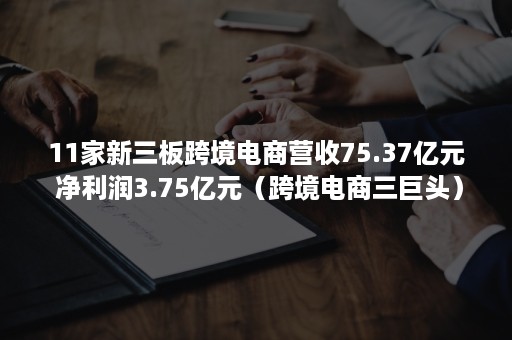 11家新三板跨境电商营收75.37亿元 净利润3.75亿元（跨境电商三巨头）