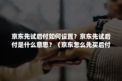 京东先试后付如何设置？京东先试后付是什么意思？（京东怎么先买后付）