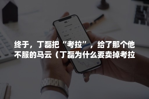 终于，丁磊把“考拉”，给了那个他不服的马云（丁磊为什么要卖掉考拉）