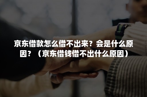 京东借款怎么借不出来？会是什么原因？（京东借钱借不出什么原因）