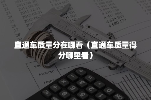 直通车质量分在哪看（直通车质量得分哪里看）