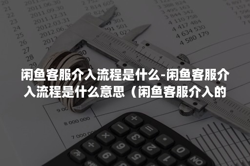 闲鱼客服介入流程是什么-闲鱼客服介入流程是什么意思（闲鱼客服介入的流程）