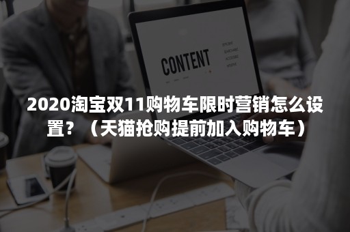 2020淘宝双11购物车限时营销怎么设置？（天猫抢购提前加入购物车）