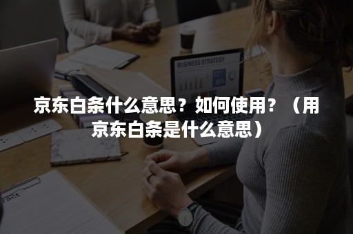 京东白条什么意思？如何使用？（用京东白条是什么意思）