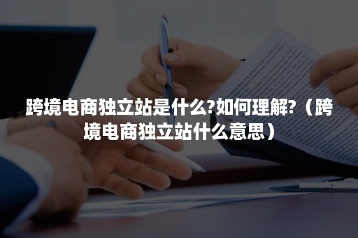 跨境电商独立站是什么?如何理解?（跨境电商独立站什么意思）