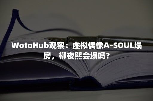 WotoHub观察：虚拟偶像A-SOUL塌房，柳夜熙会塌吗？