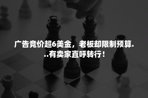 广告竞价超6美金，老板却限制预算...有卖家直呼转行！