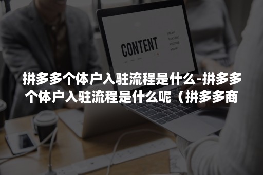 拼多多个体户入驻流程是什么-拼多多个体户入驻流程是什么呢（拼多多商家个体工商户怎么入驻）