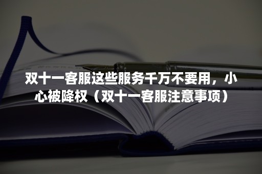 双十一客服这些服务千万不要用，小心被降权（双十一客服注意事项）