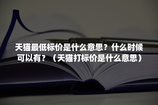 天猫最低标价是什么意思？什么时候可以有？（天猫打标价是什么意思）