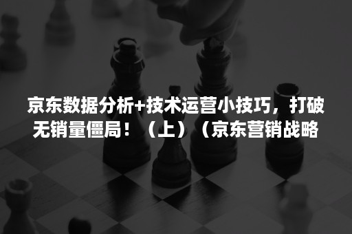 京东数据分析+技术运营小技巧，打破无销量僵局！（上）（京东营销战略分析）