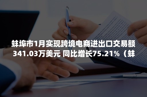 蚌埠市1月实现跨境电商进出口交易额341.03万美元 同比增长75.21%（蚌埠市跨境电商产业园）