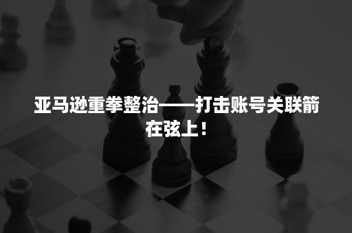 亚马逊重拳整治——打击账号关联箭在弦上！