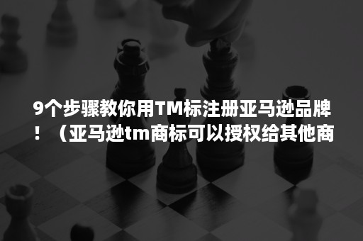 9个步骤教你用TM标注册亚马逊品牌！（亚马逊tm商标可以授权给其他商家吗）