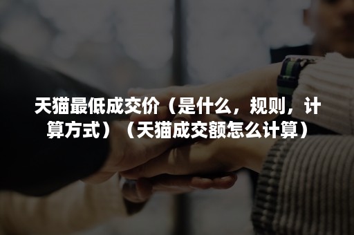 天猫最低成交价（是什么，规则，计算方式）（天猫成交额怎么计算）