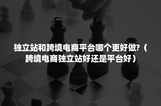 独立站和跨境电商平台哪个更好做?（跨境电商独立站好还是平台好）