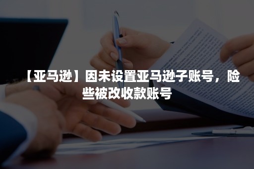 【亚马逊】因未设置亚马逊子账号，险些被改收款账号