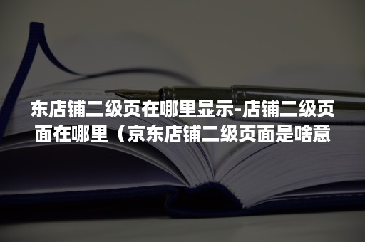 东店铺二级页在哪里显示-店铺二级页面在哪里（京东店铺二级页面是啥意思）