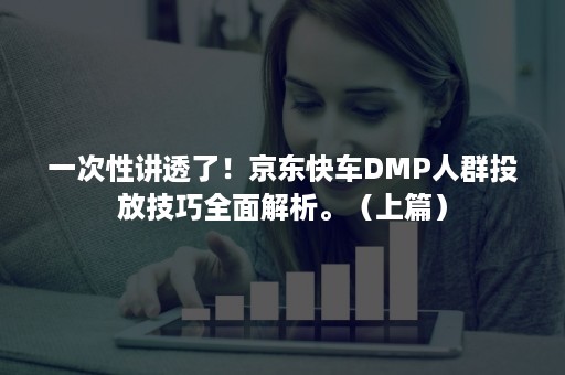 一次性讲透了！京东快车DMP人群投放技巧全面解析。（上篇）