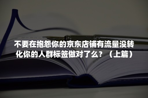 不要在抱怨你的京东店铺有流量没转化你的人群标签做对了么？（上篇）