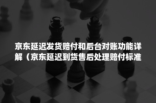 京东延迟发货赔付和后台对账功能详解（京东延迟到货售后处理赔付标准）