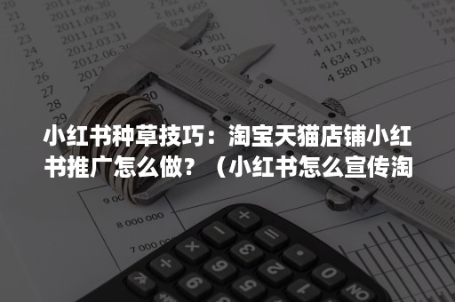 小红书种草技巧：淘宝天猫店铺小红书推广怎么做？（小红书怎么宣传淘宝店）