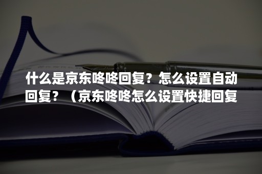 什么是京东咚咚回复？怎么设置自动回复？（京东咚咚怎么设置快捷回复短语）