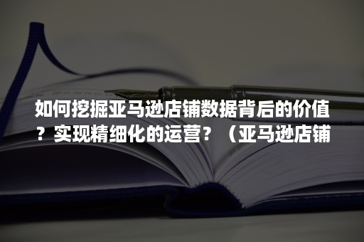 如何挖掘亚马逊店铺数据背后的价值？实现精细化的运营？（亚马逊店铺数据分析）