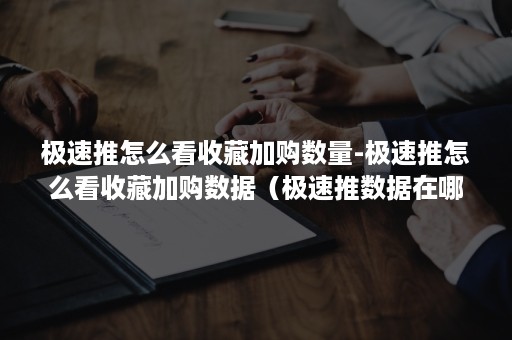 极速推怎么看收藏加购数量-极速推怎么看收藏加购数据（极速推数据在哪里看）