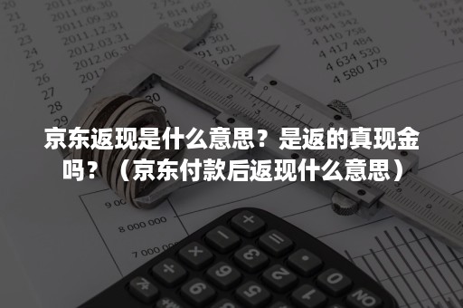 京东返现是什么意思？是返的真现金吗？（京东付款后返现什么意思）