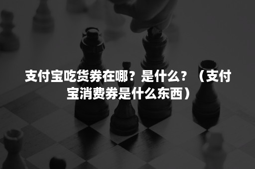 支付宝吃货券在哪？是什么？（支付宝消费券是什么东西）