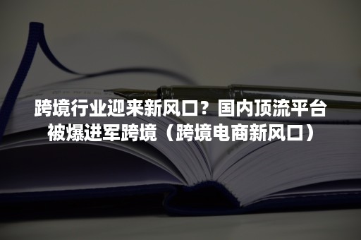 跨境行业迎来新风口？国内顶流平台被爆进军跨境（跨境电商新风口）