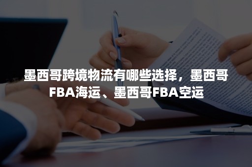 墨西哥跨境物流有哪些选择，墨西哥FBA海运、墨西哥FBA空运