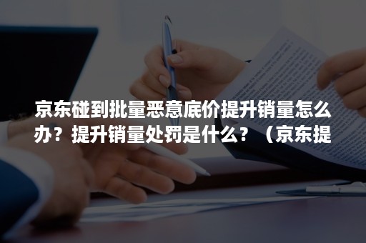 京东碰到批量恶意底价提升销量怎么办？提升销量处罚是什么？（京东提升销量是真的吗）