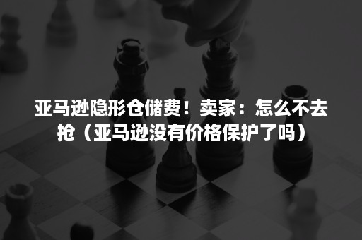 亚马逊隐形仓储费！卖家：怎么不去抢（亚马逊没有价格保护了吗）