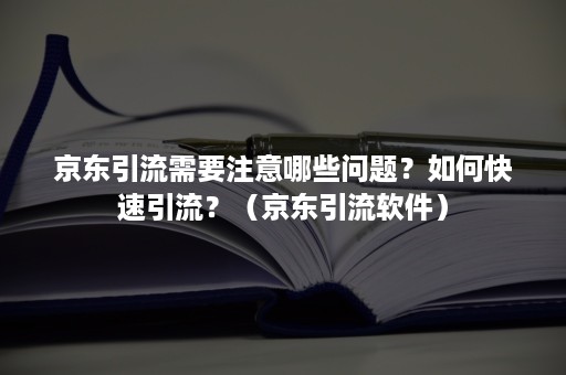 京东引流需要注意哪些问题？如何快速引流？（京东引流软件）