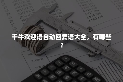 千牛欢迎语自动回复语大全，有哪些？