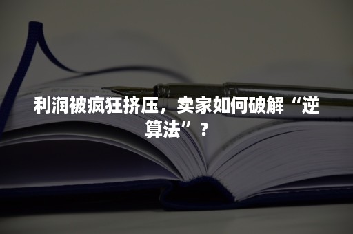 利润被疯狂挤压，卖家如何破解“逆算法”？