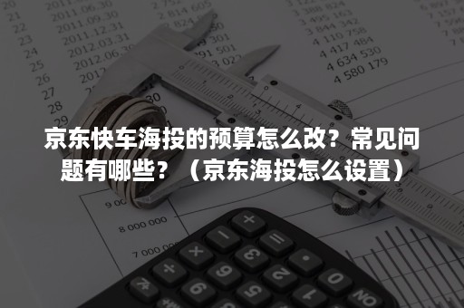 京东快车海投的预算怎么改？常见问题有哪些？（京东海投怎么设置）